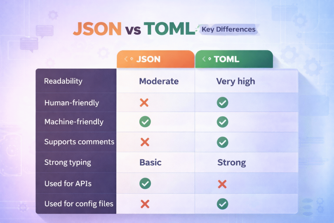 JSON vs TOML